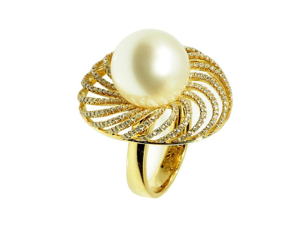 Císařský Zlatý Prstýnek S Mořskou Perlou Southsea