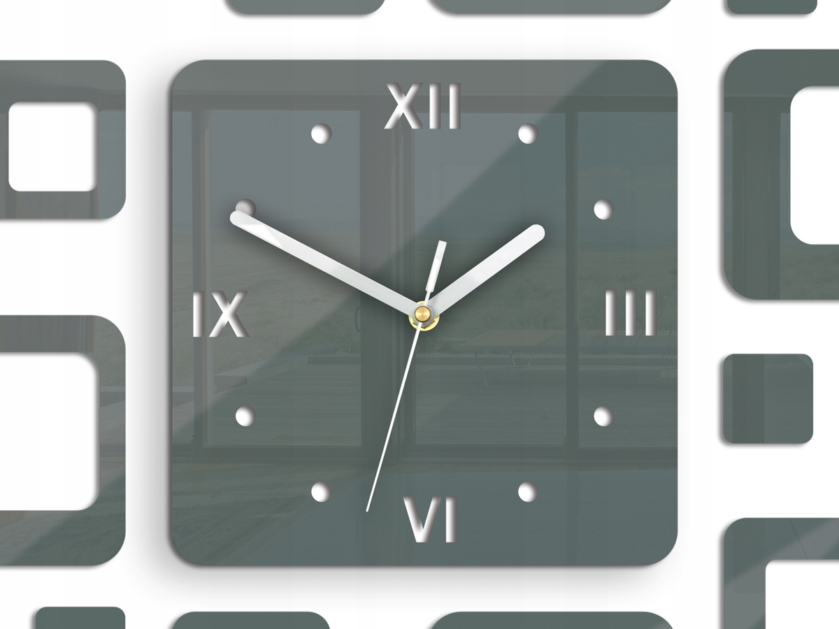Zegar ścienny ModernClock Rome Szary DIY Zasilanie baterie