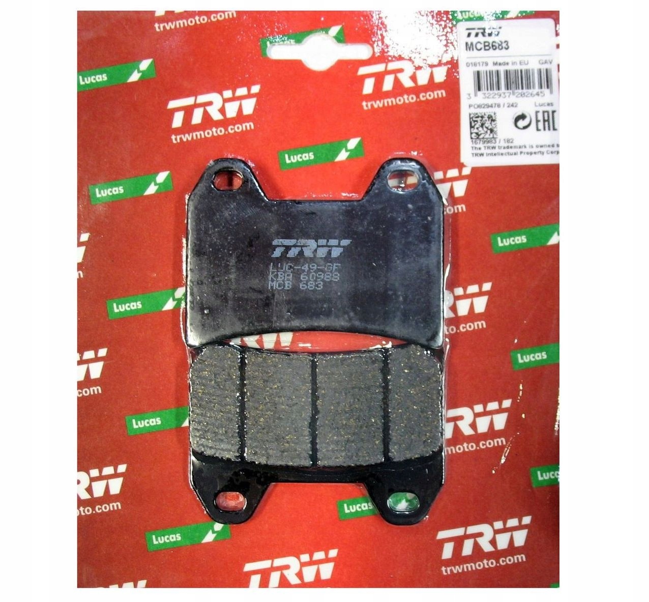 

Klocki Hamulcowe Trw Lucas MCB683 Moto Guzzi V7