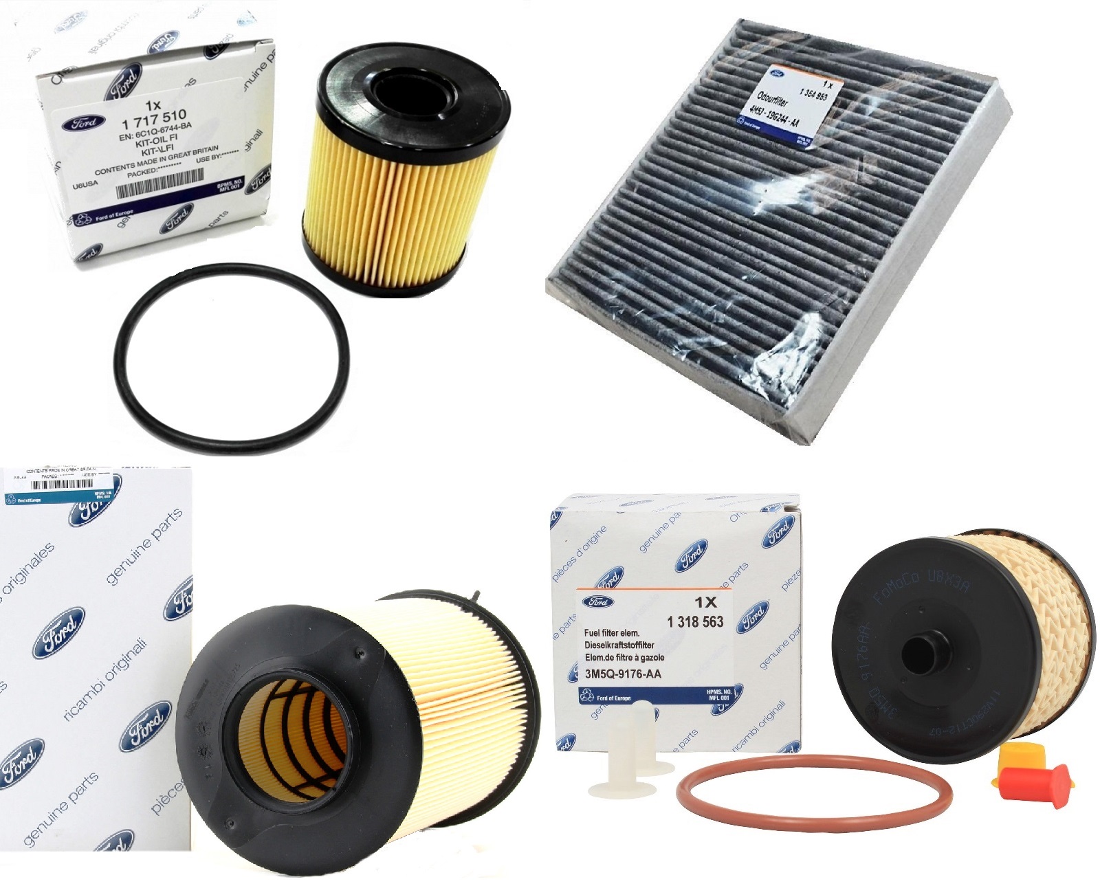 1318563 1717510 - FORD FOCUS MK2 II 2.0 TDCI КОМПЛЕКТ ФИЛЬТРОВ OE