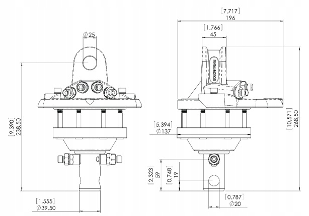 Rotator hydrauliczny Finn Rotor CR 100-W25A20 / 1T Numer katalogowy części 100
