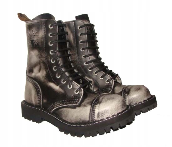 NIESAMOWITE Białe Wysokie Glany STEEL R. 36 OKAZJA Marka STEEL