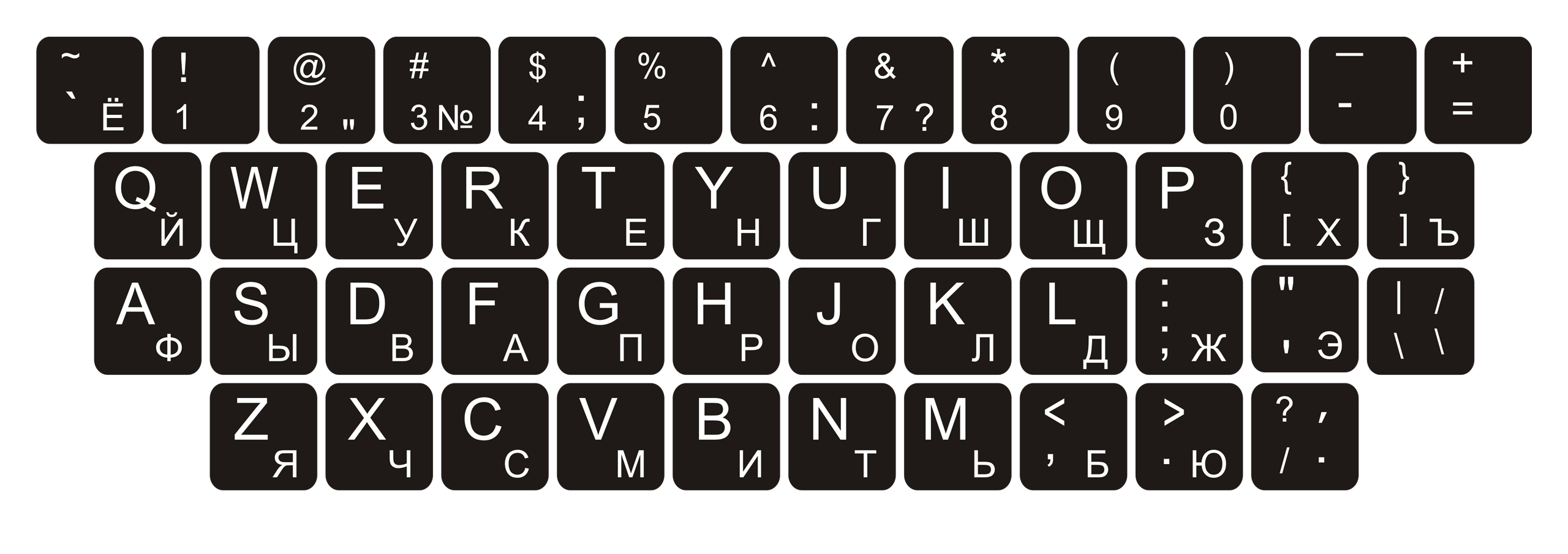

Naklejki na klawiaturę Qwerty Cyrylica 13x13 mm