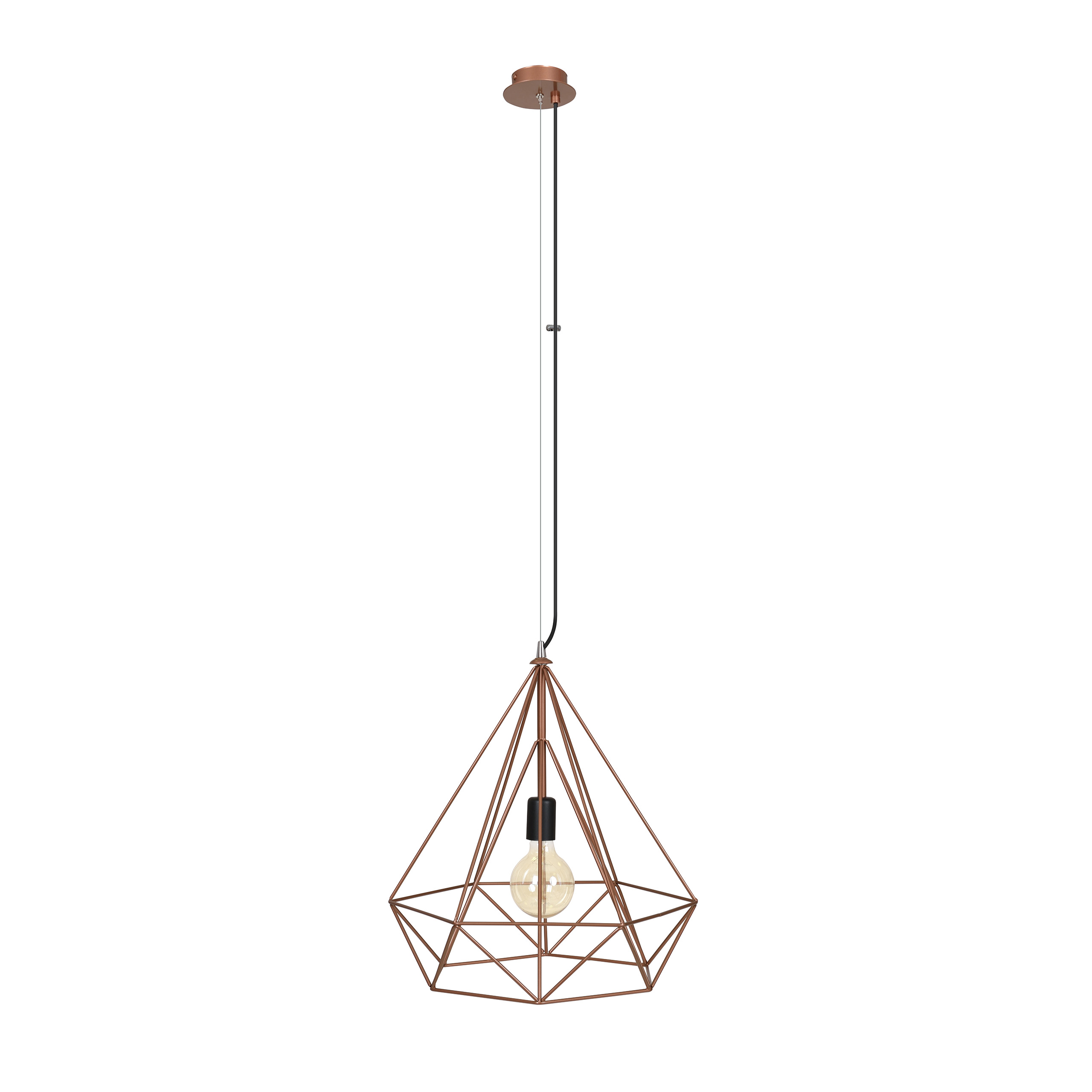 

Lampa Wisząca Sufitowa Loft Zwis Miedź Led Retro
