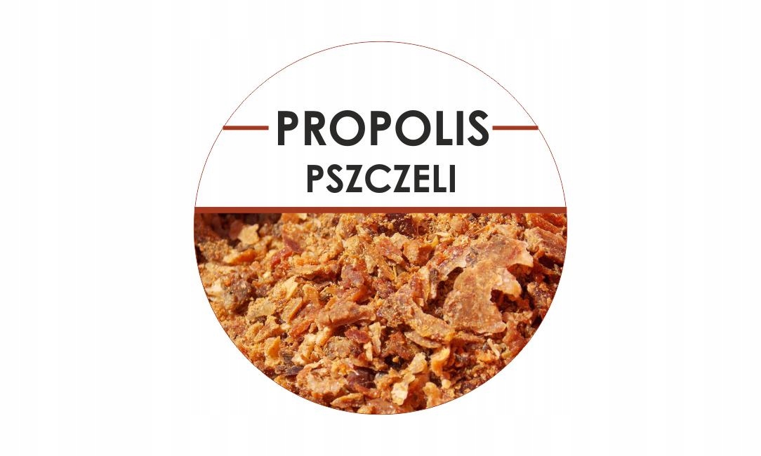 

Etykiety okrągłe fi 4 cm Propolis pszczeli 24szt