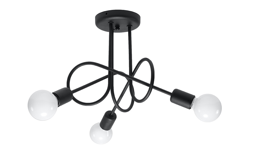 

Czarna Designerska Lampa Sufitowa Plafon Edison 3