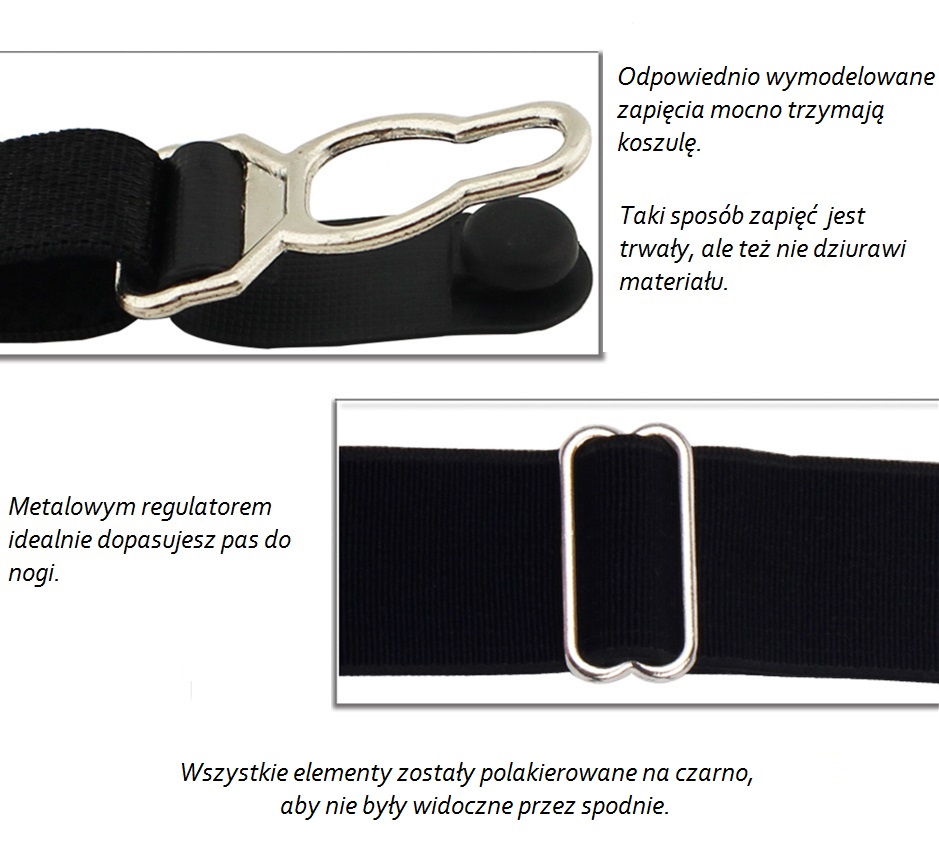 ORYGINALNE SZELKI MESKIE DO UTRZYMANIA KOSZULI N3 Rodzaj do koszuli