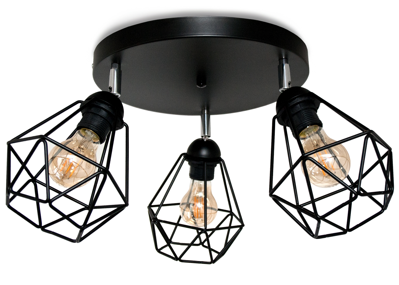 Zajímavá Stropní svítidlo závěsná lampa Diamond 3, černá