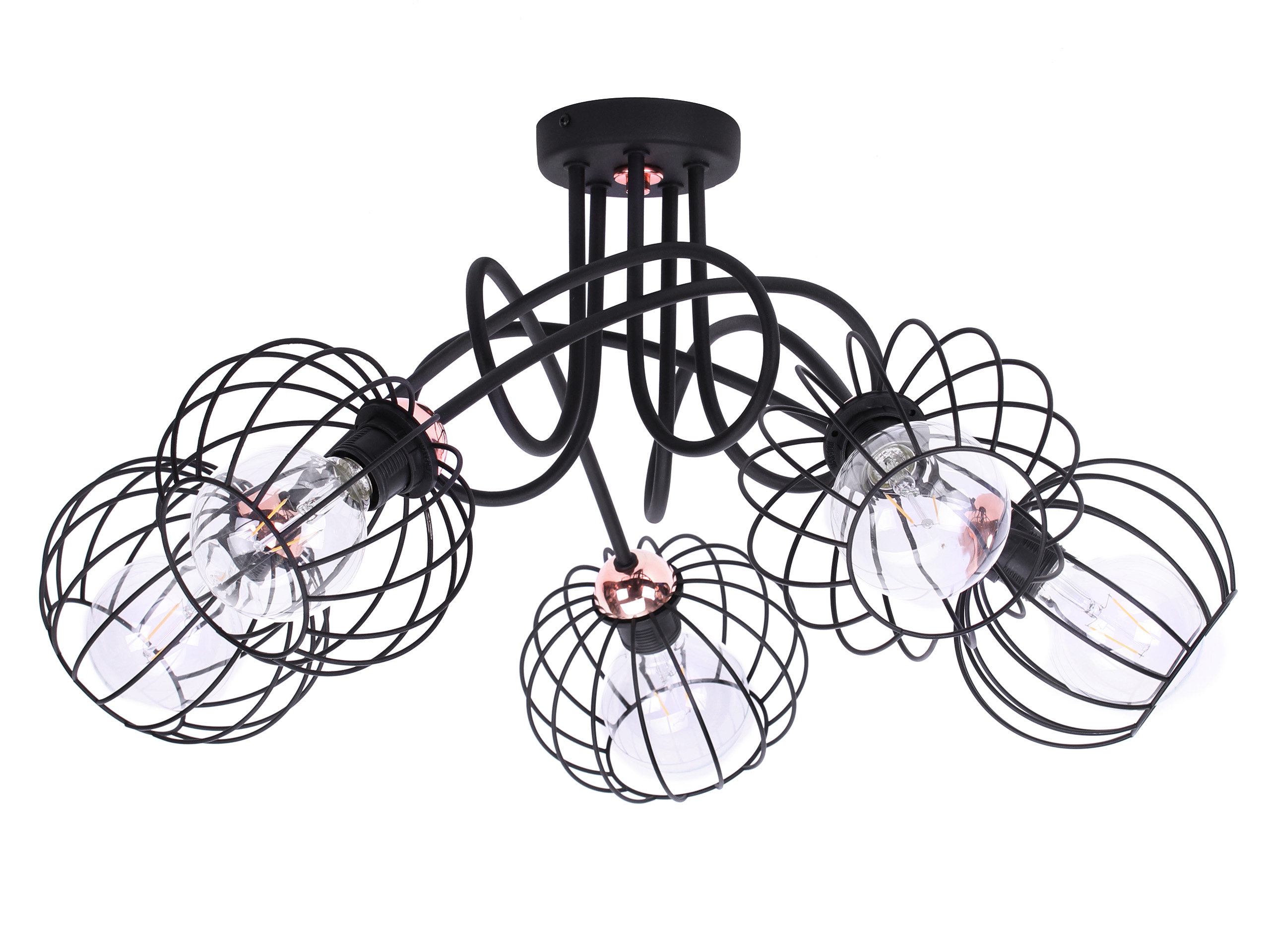 

Lampa Retro Wisząca Industrialna Miedź Loft Edison