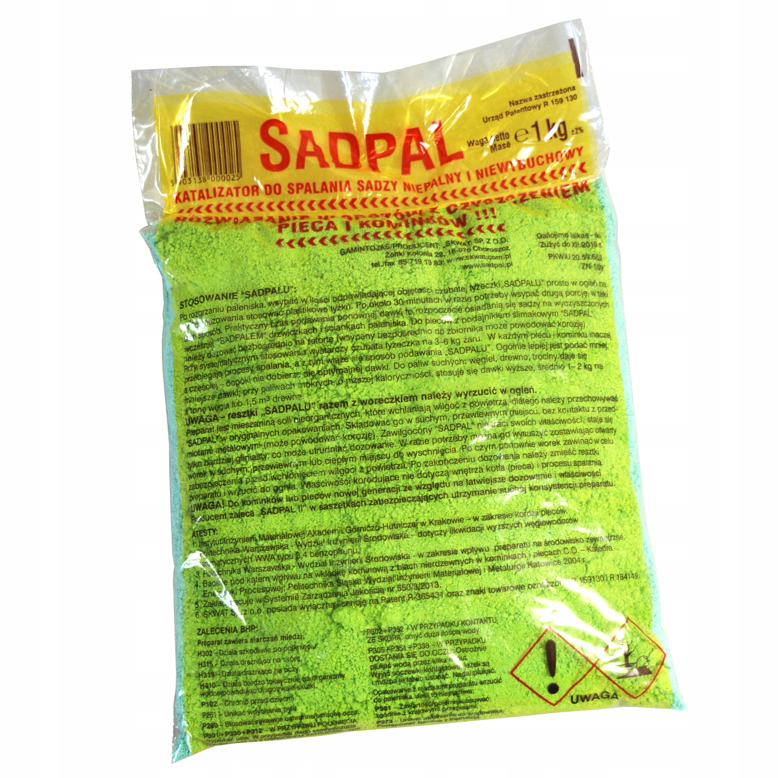 SADPAL 3 x 1kg do pieca katalizator spalania sadzy Typ produktu inne