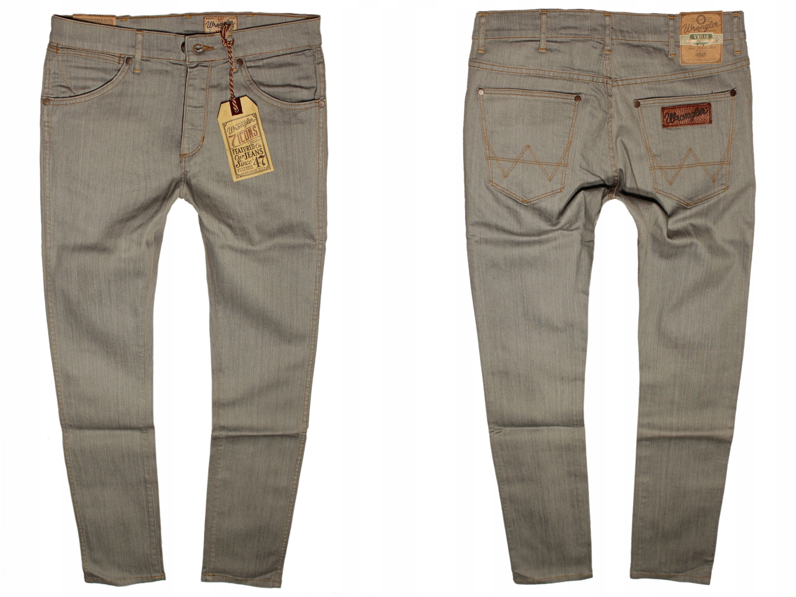 

Wrangler Vegas concrete grey W31 L34 rurki skinny