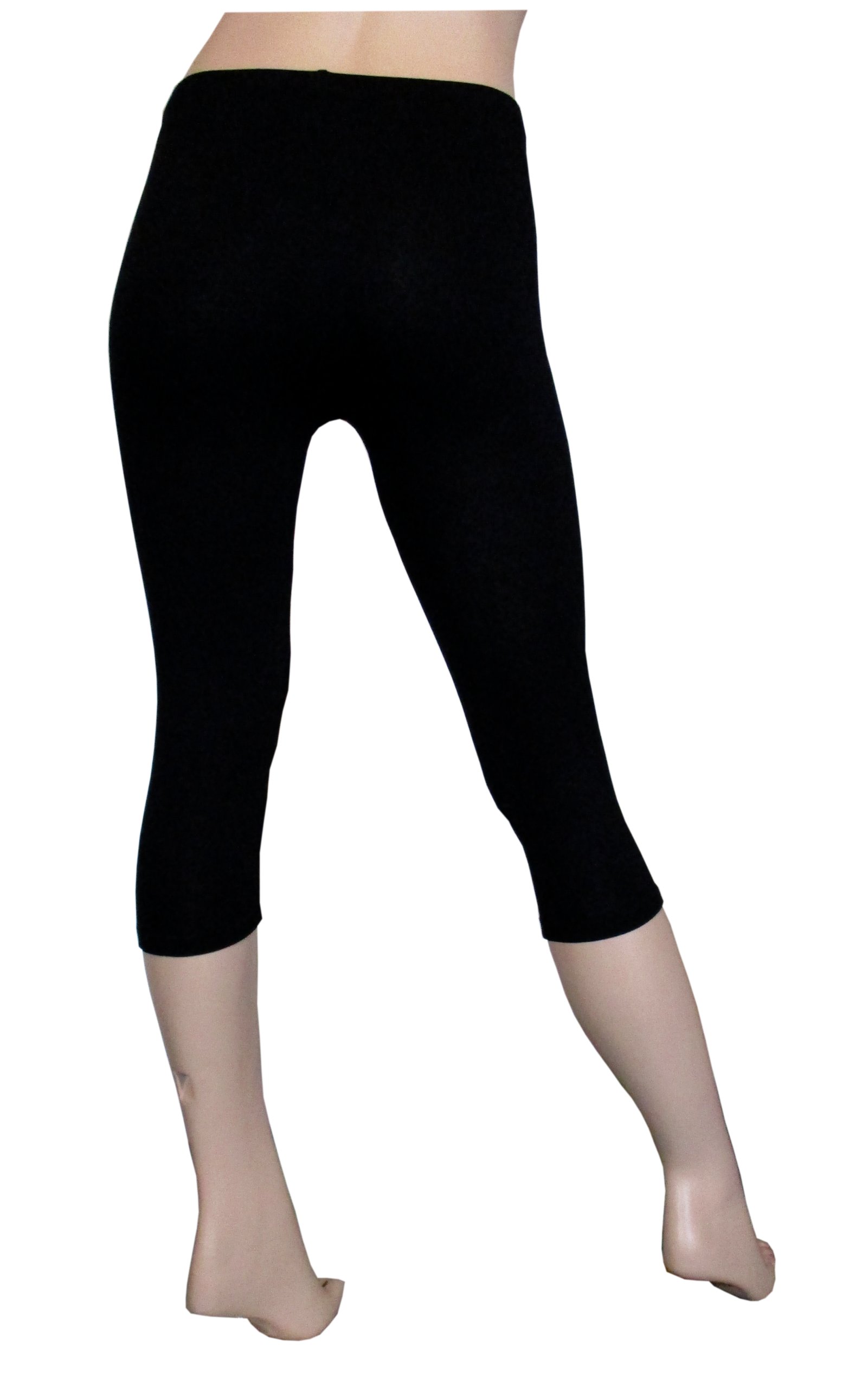 Legginsy getry bawełniane 3/4 rybaczki XXL czarne Rozmiar 44