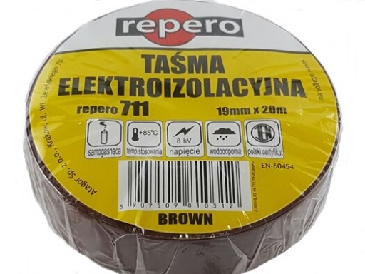 

Taśma izolacyjna 711E 19mm x 20m Brązowa 003232