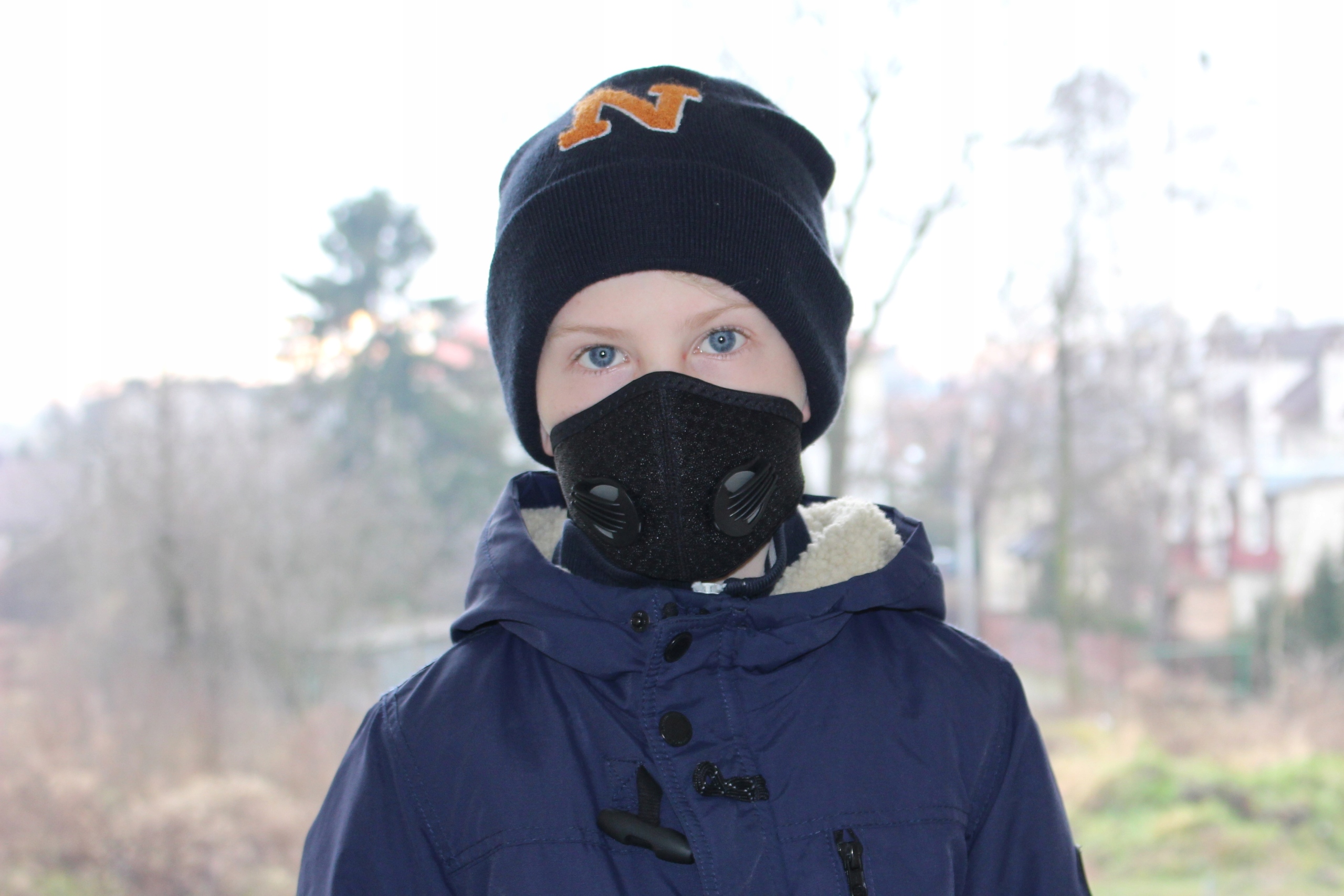 Maska antysmogowa dla dzieci rozmiar S (7-10 lat) Wzór dominujący bez wzoru