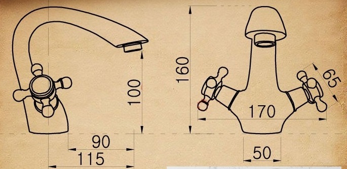 BATERIA UMYWALKOWA CZARNA RETRO STOJĄCA POKRĘTŁA Kod producenta RS1