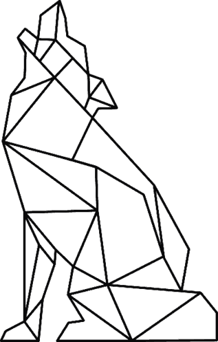 

Naklejka na ścianę Wilk geometryczny 70x45 cm