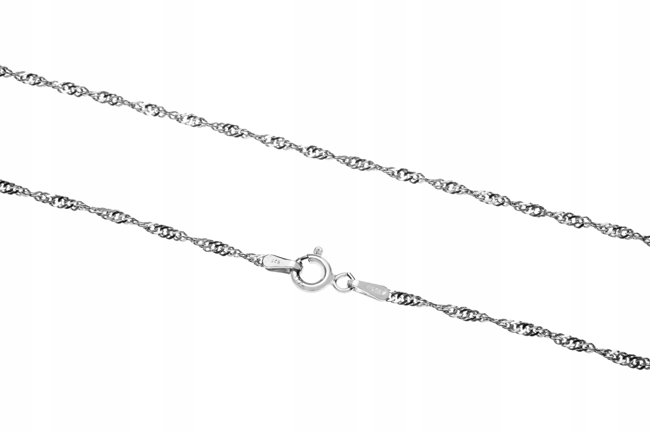 

Srebrny Łańcuszek Singapur 40CM 1,7GRAM Rodowany