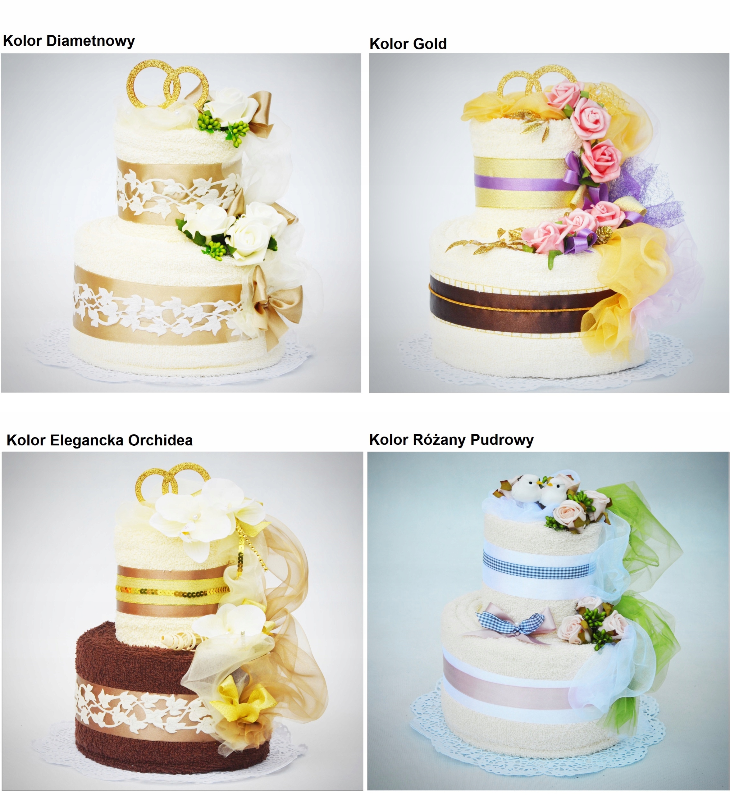 TORT z 2 RĘCZNIKÓW Prezent na Ślub Rocznicę Ślubu Kod producenta 25 50 Rocznica Ślub Praktyczny