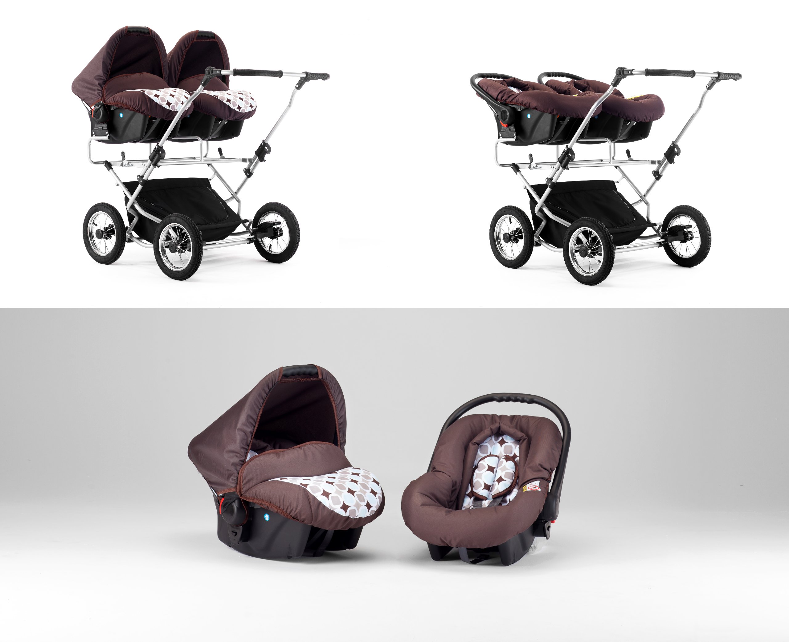 POLSKI WÓZEK NA PASKACH + 2 FOTELIKI ISOFIX + ADAPTER. Model Duet Sorento