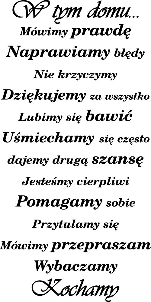 

Naklejka na ścianę Cytat W tym domu… 50 cm