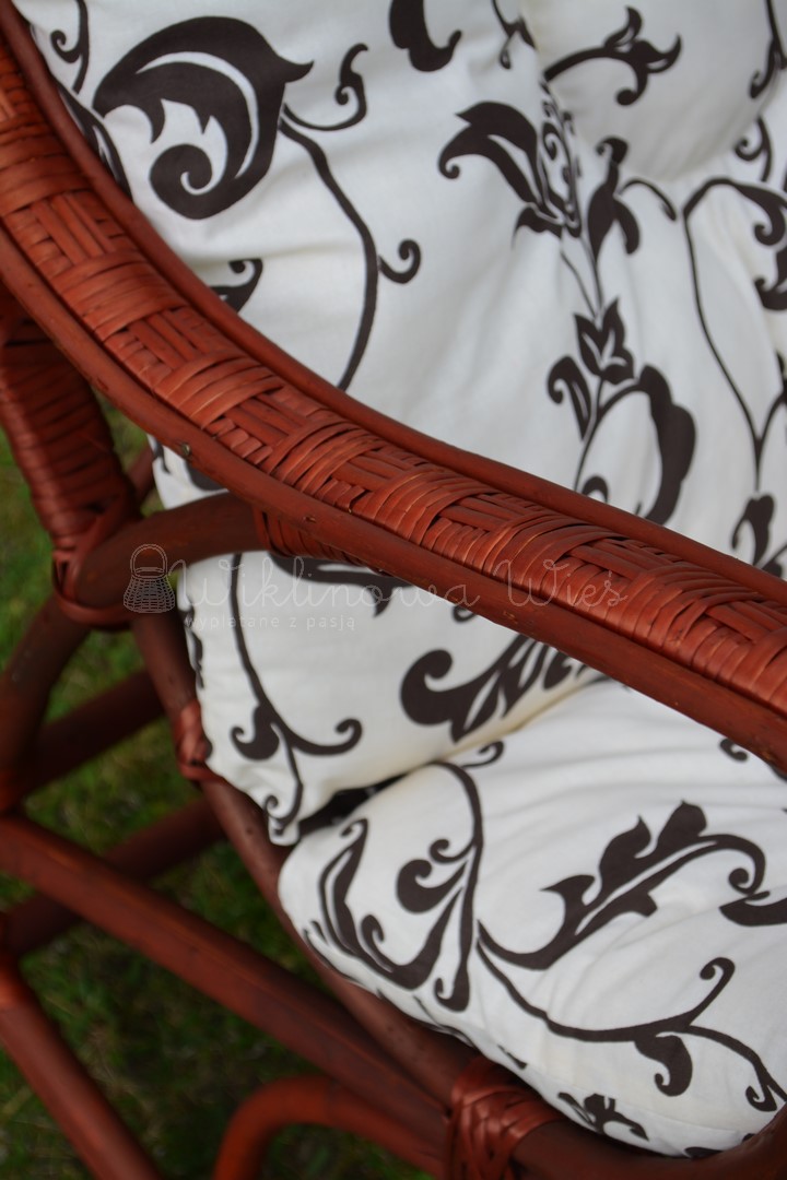 FOTEL BUJANY WIKLINOWY LORD WIŚNIA + PODUSZKA Linia Fotel