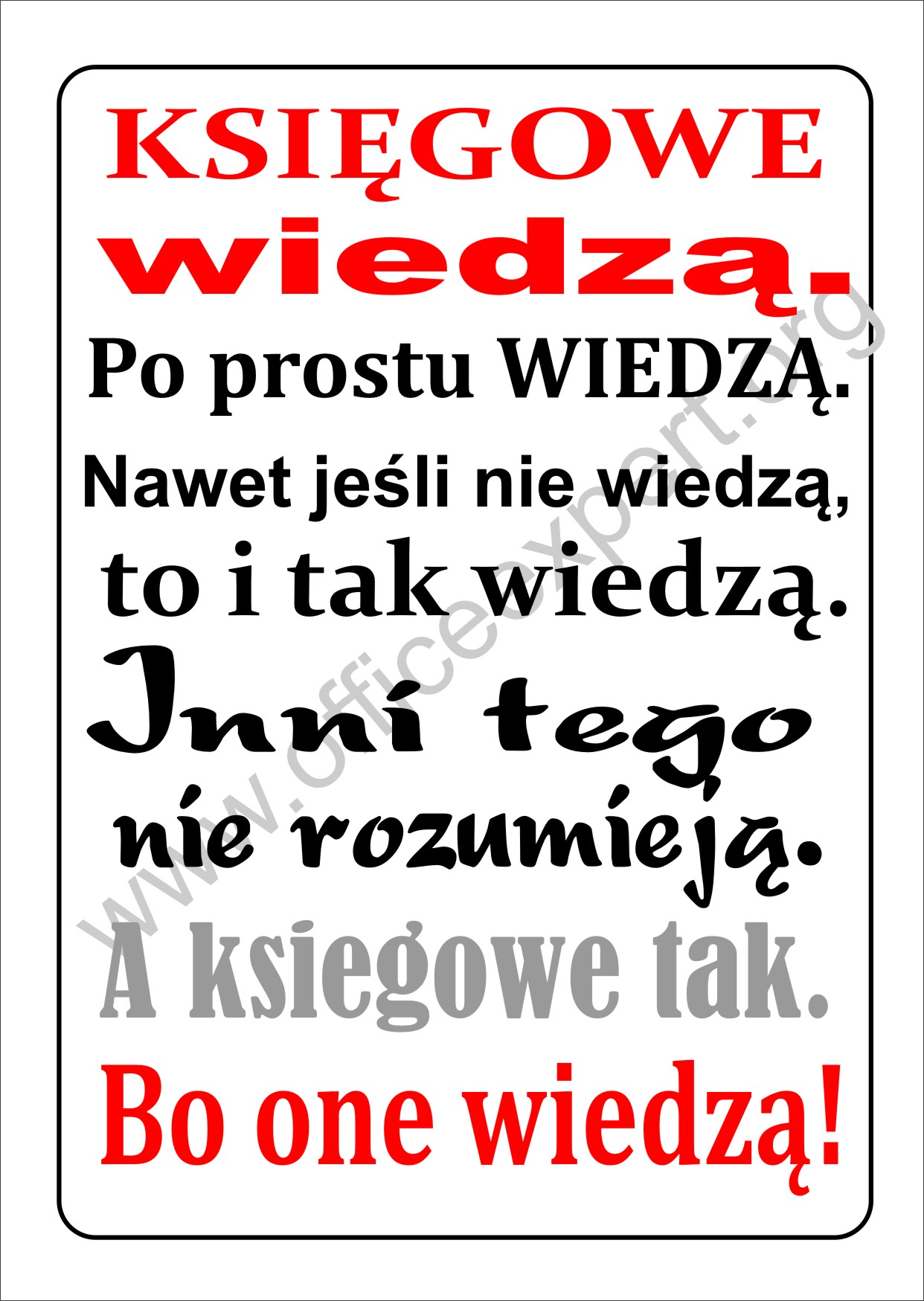 

Księgowa Księgowy dla księgowej Obraz A4