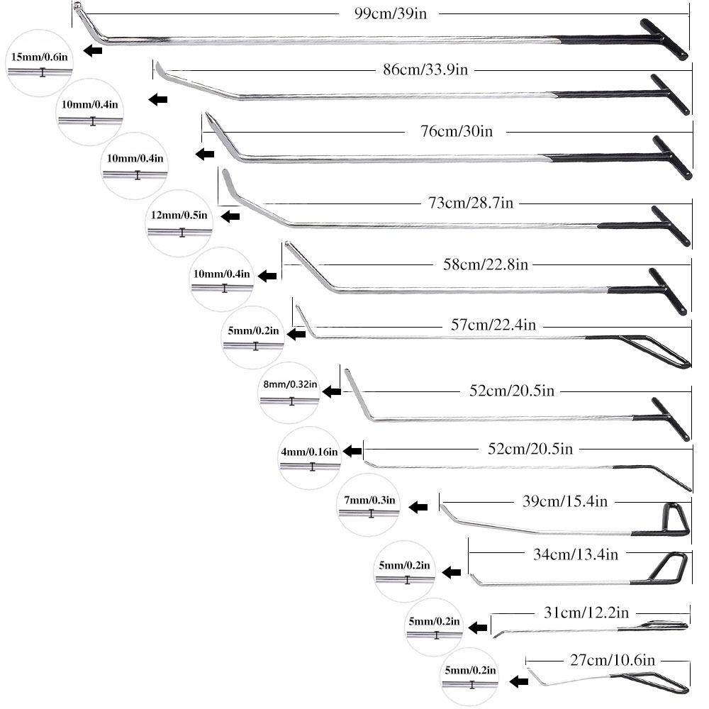 Druty PDR lance 12 usuwanie wgniecen gradobicie Mark Super PDR