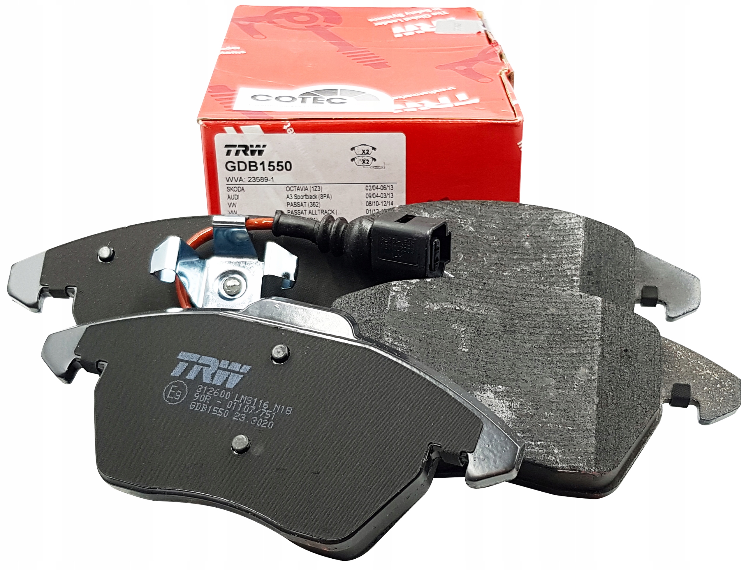 GDB1550 - AUDI TT 1.8 2.0 TFSI ТОРМОЗНЫЕ КОЛОДКИ TRW ПЕРЕДНИЕ