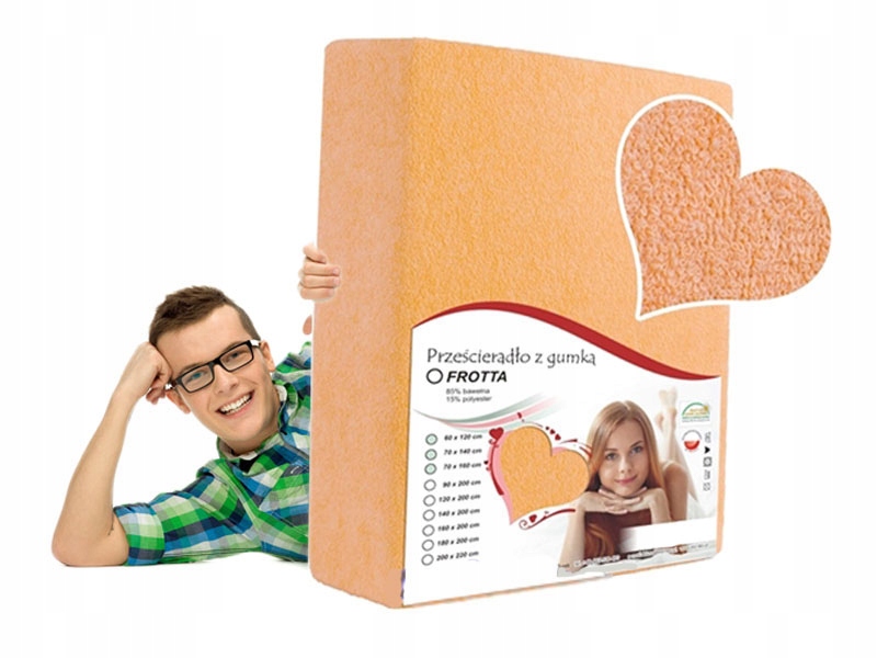 

Prześcieradło Frotte Miękkie 70x160 Łososiowe