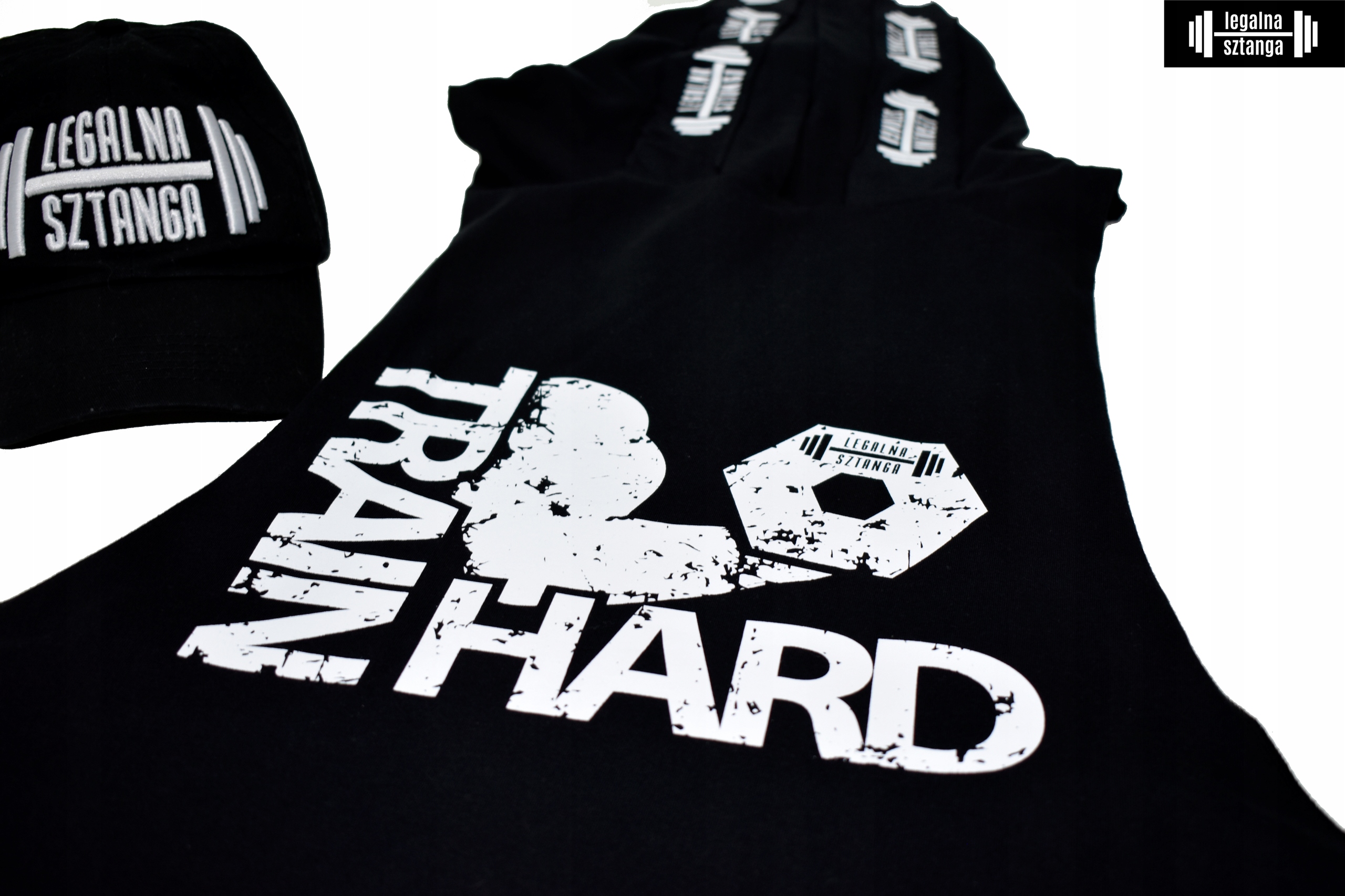 Hoodie Tank Top Legalna Sztanga czarny kaptur XL Kolor dominujący czarny