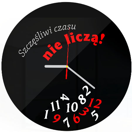 

Duży nowoczesny zegar szczęśliwi czasu nie liczą