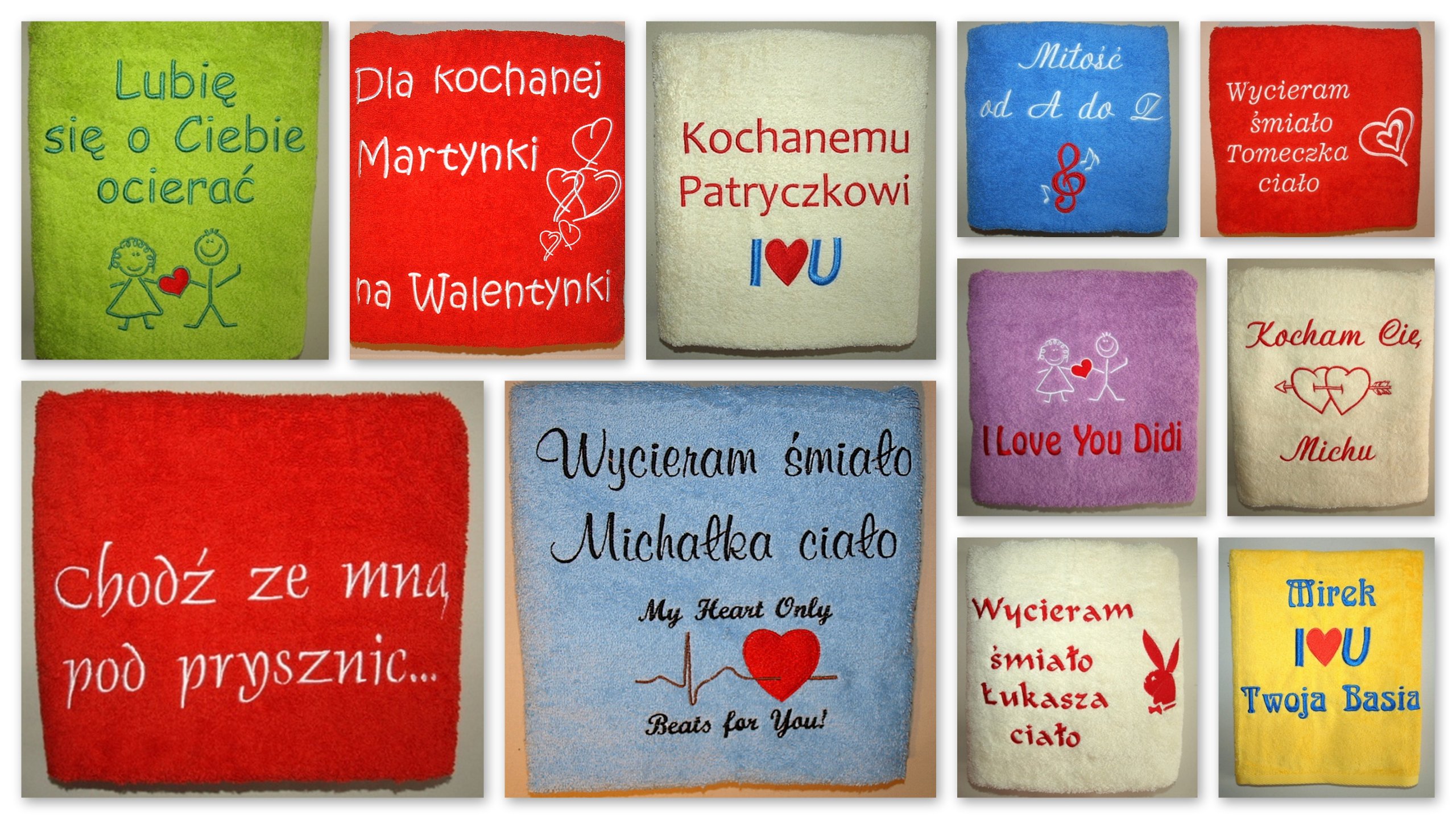 Extra RĘCZNIK z Twoim HAFTEM prezent na WALENTYNKI Motyw inny