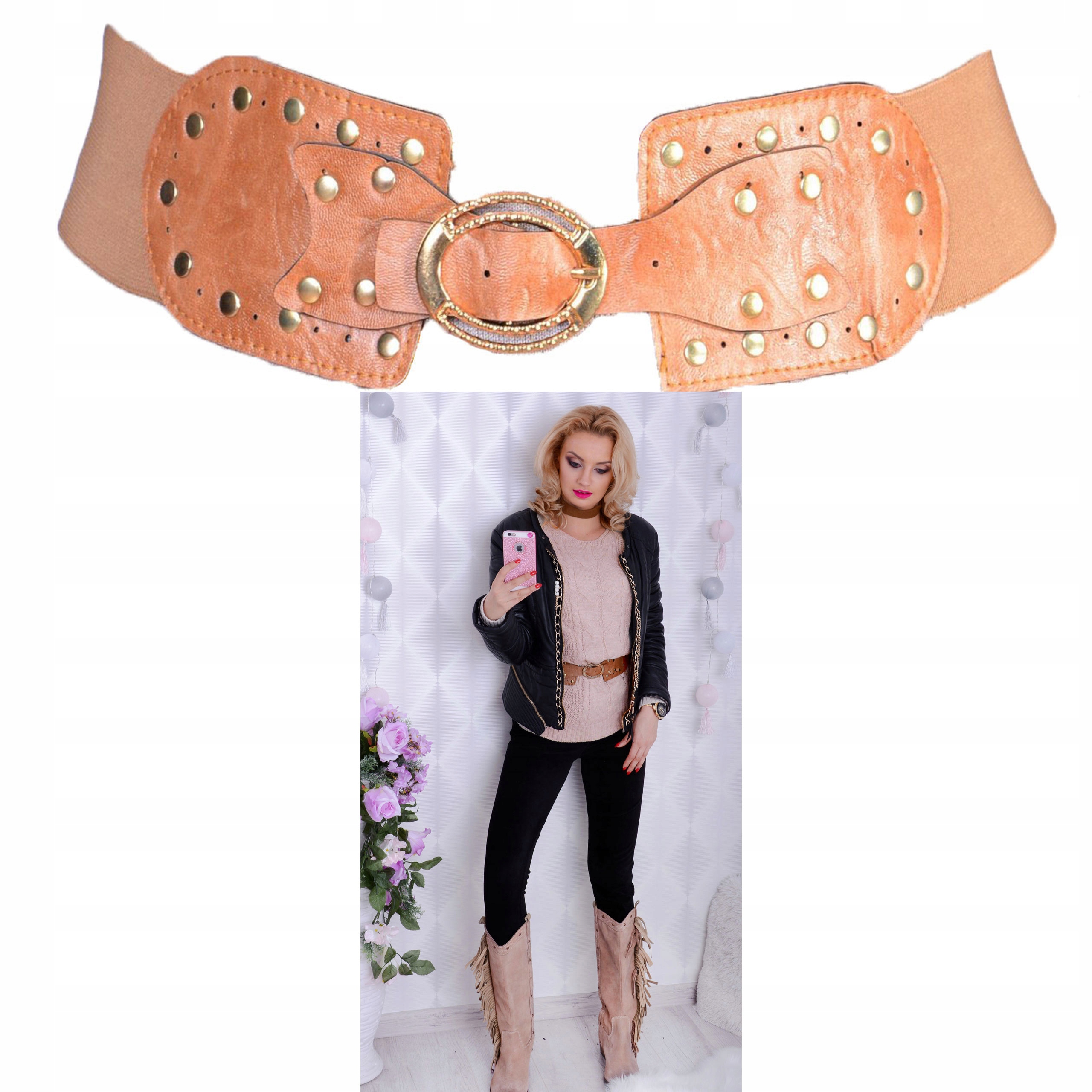 

Addams Modny Pasek Boho naGUMIE od68cm do92cm P938