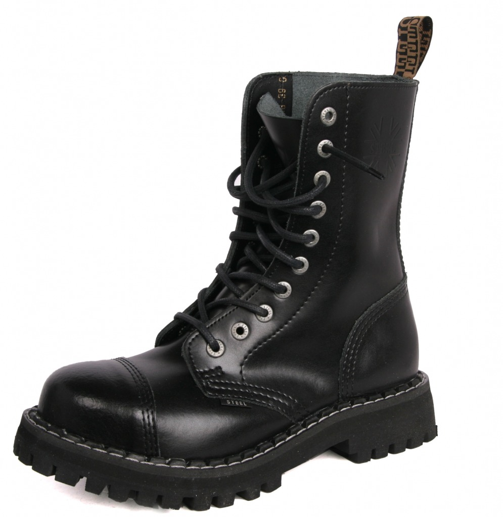 GIGA OKAZJA Wysokie Glany STEEL Skóra Rozmiar 47 Nowe Skóra ORYGINALNE Rozmiar 47