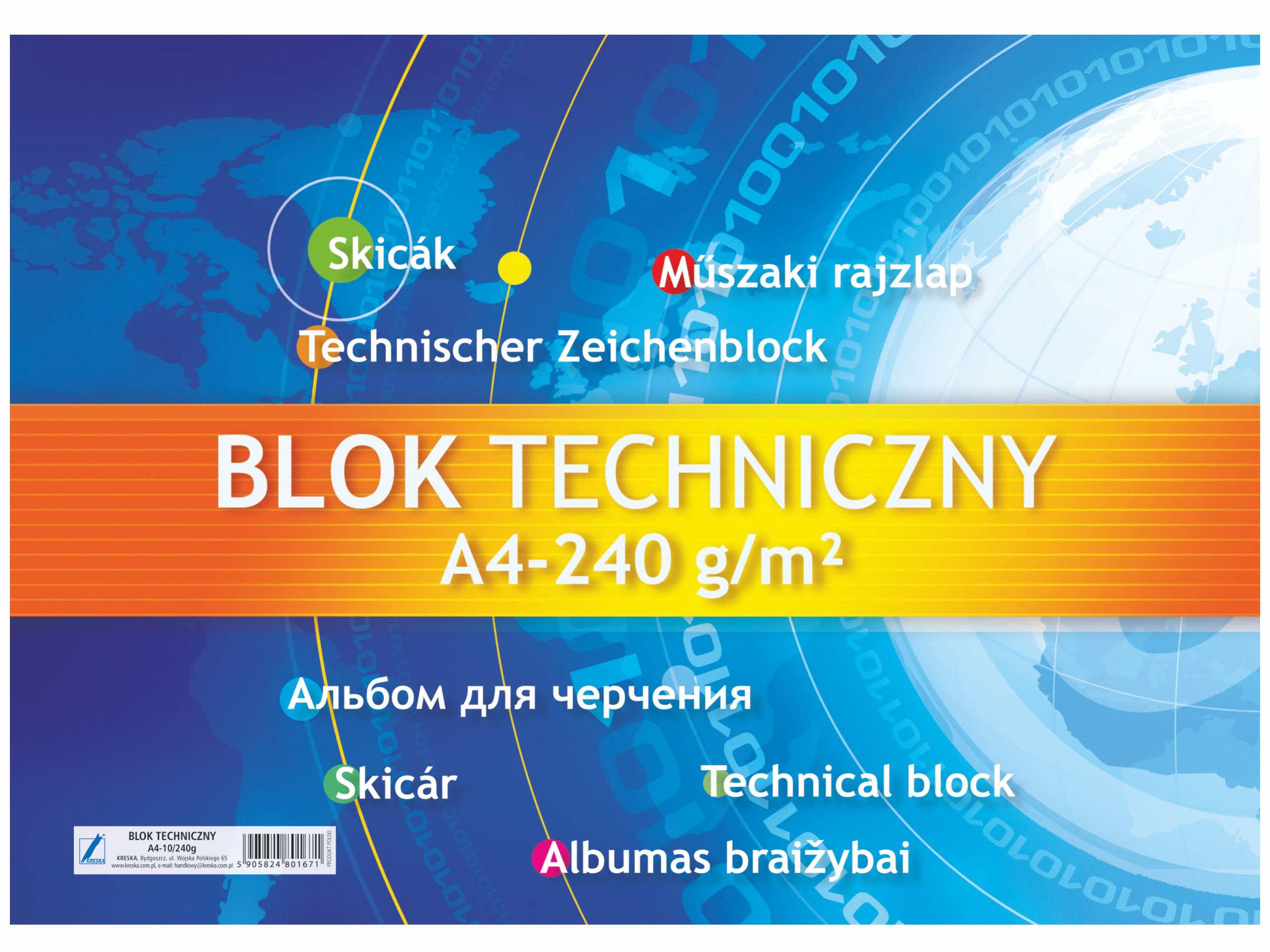 

Blok techniczny A4 Kreska Lux Premium 240g/m2