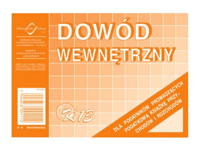 

K13 Mp K-13 K 13 Dowód Wewnętrzny A6 Offsetowy