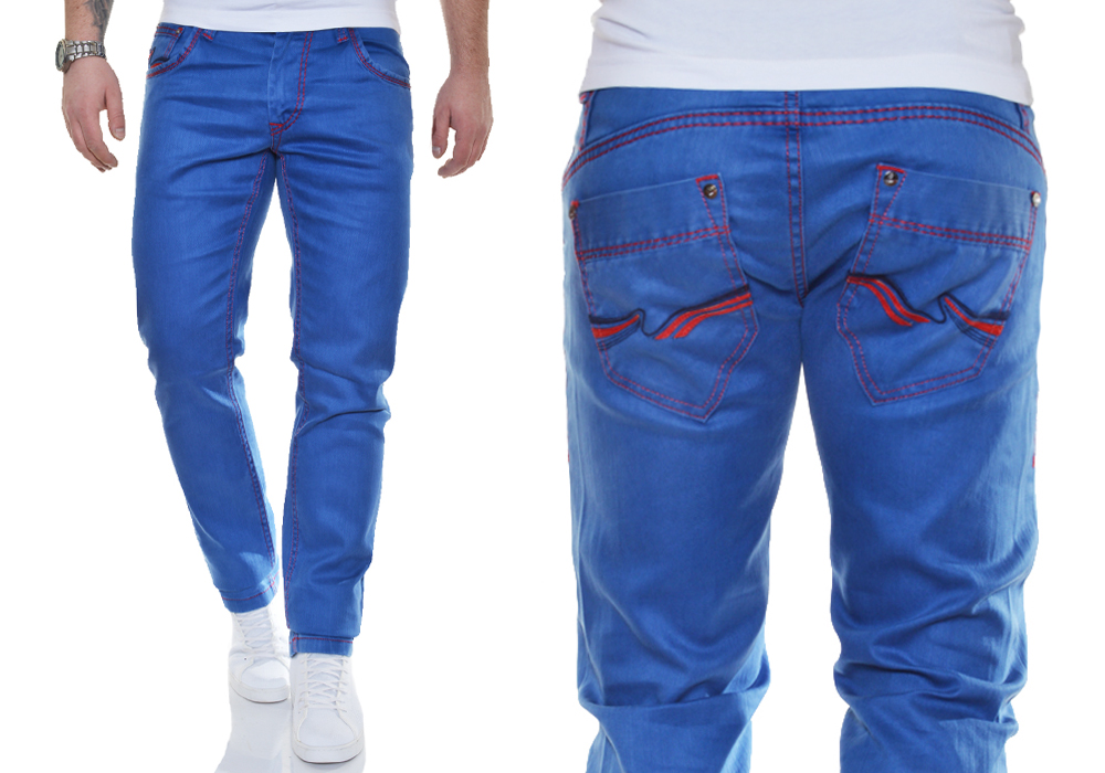 Spodnie Męskie Jeans Mondo Exclusive Gruba Nić