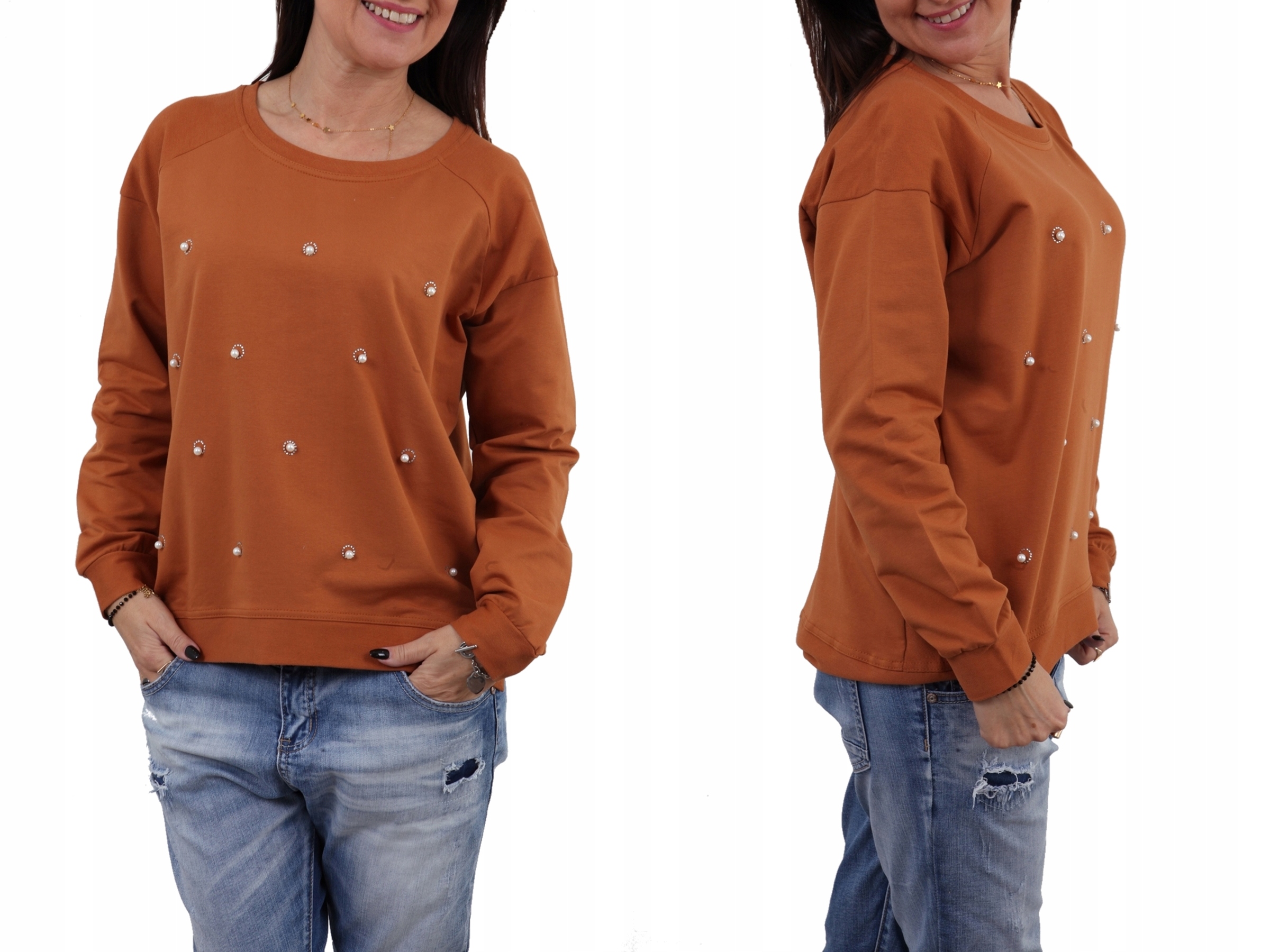 

Ciekawa Bluza Perełki Oversize Luźna Kolory *L/XL