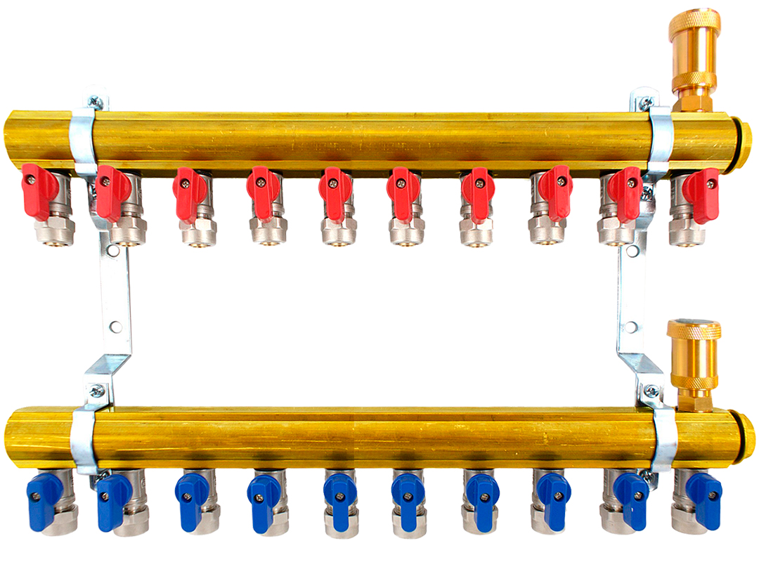 Rozdeľovač C.o. 10-sekčný komplet ventilov pex 16