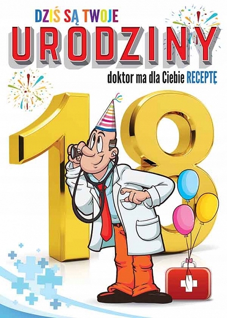 

Karnet na 18 Urodziny kartka Koperta recepta