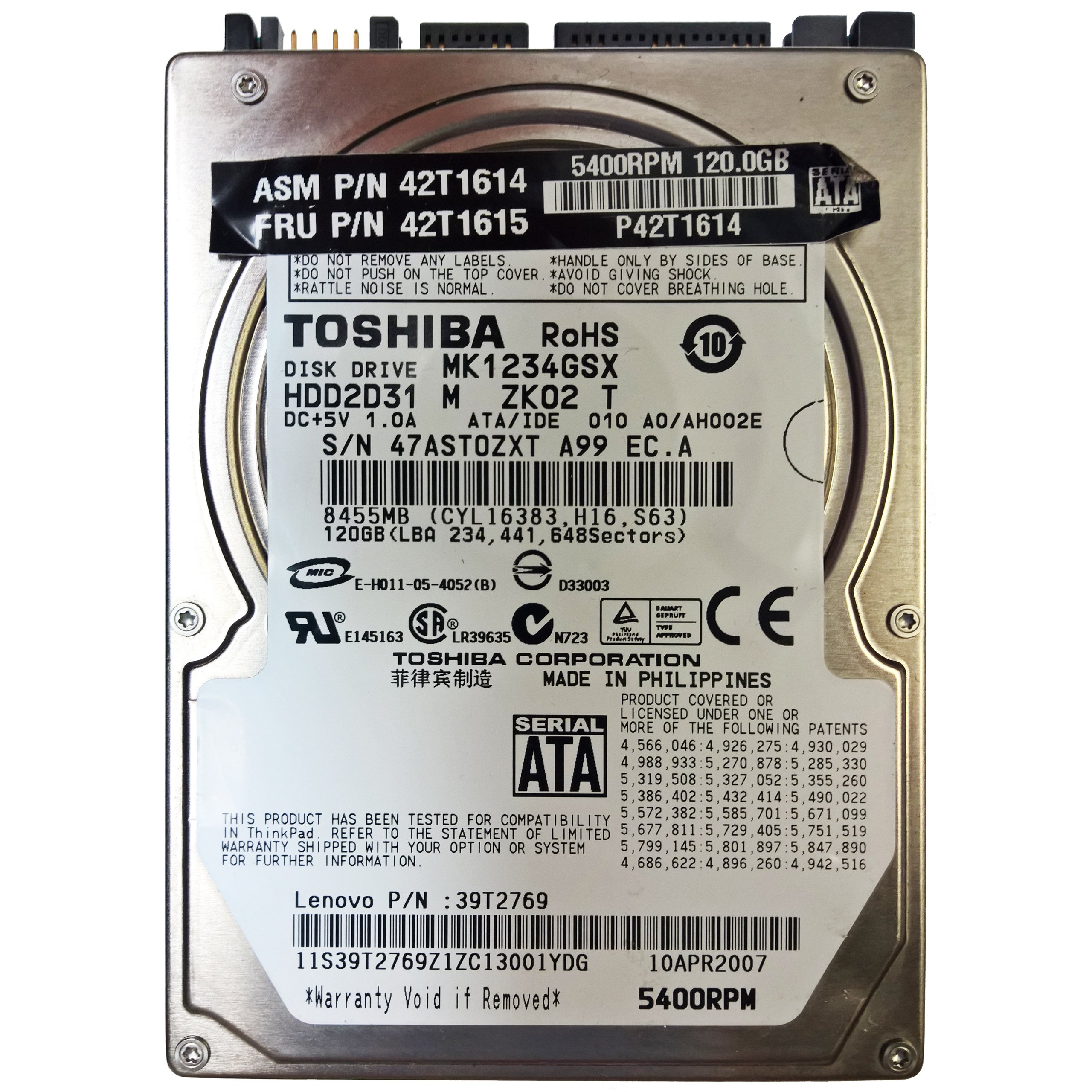 TOSHIBA MK1234GSX | HDD2D31 M ZK02 T | darca OjH