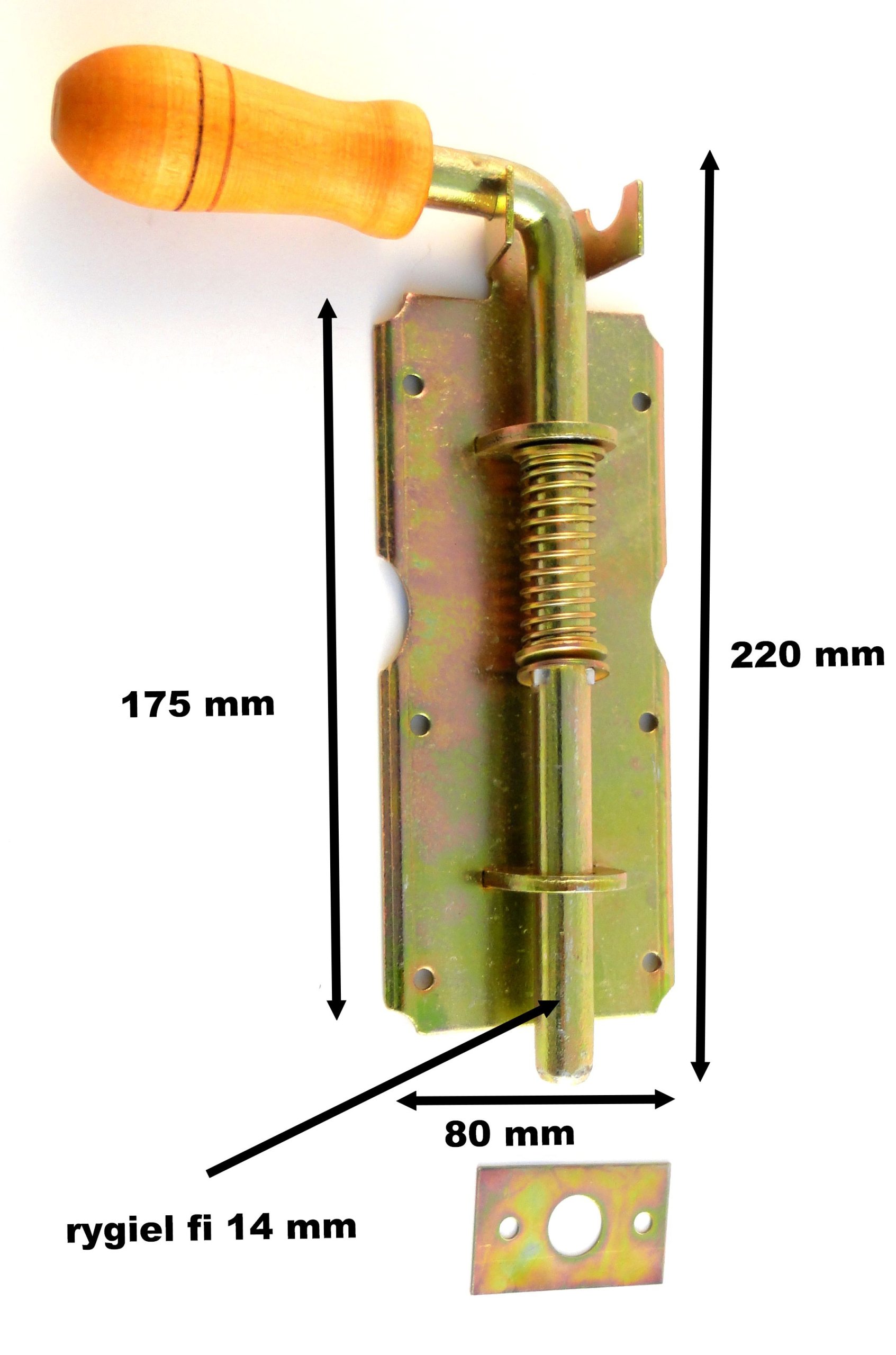 ZASUWA RYGLOWA SPRĘŻYNOWA DO BRAMY GARAŻU 220 mm Długość 0.22 m