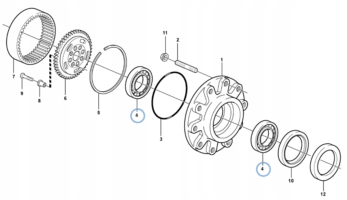 ПОДШИПНИК СТУПИЦЫ VOLVO BL 71 70 КРАСИТЕЛЬ 11709360