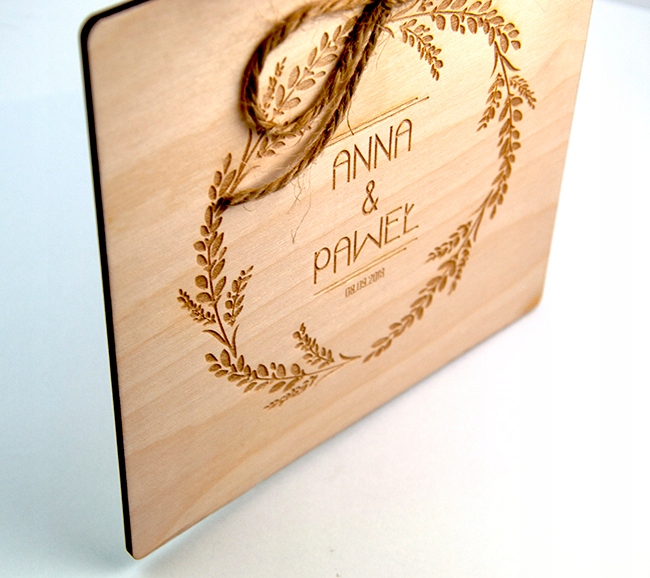 ŚLUB EKO KARTKA Ślubny TABLICZKA DREWNIANA Grawer Kod producenta TS2020