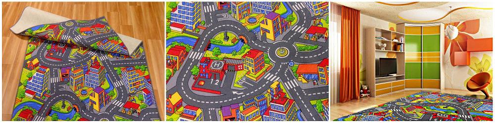 WYKŁADZINA DYWANOWA DYWAN MIASTO ULICE DLA DZIECI Szerokość 4 m