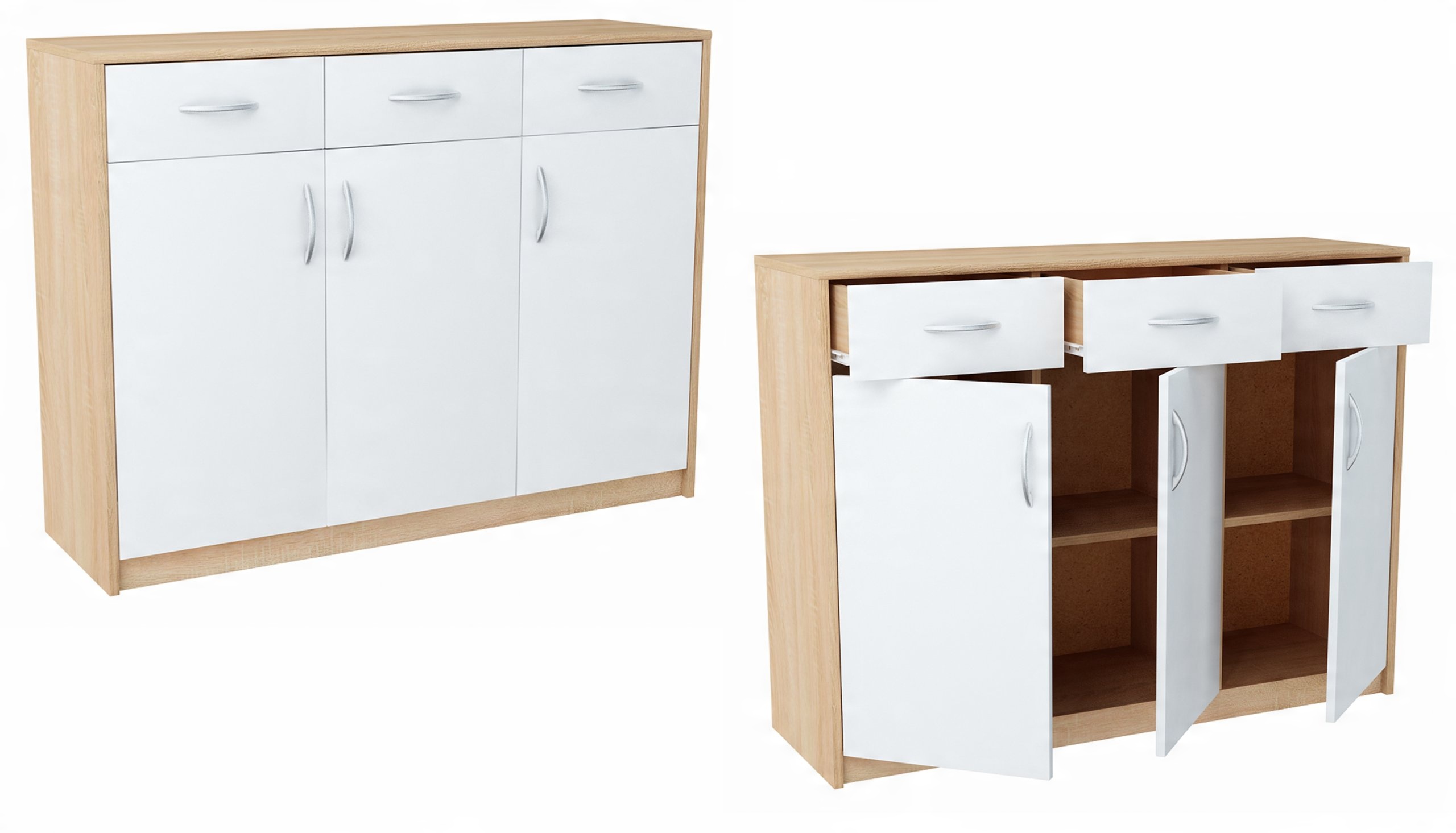 

Komoda szafka 3D3S Biały-sonoma 110cm szuflady