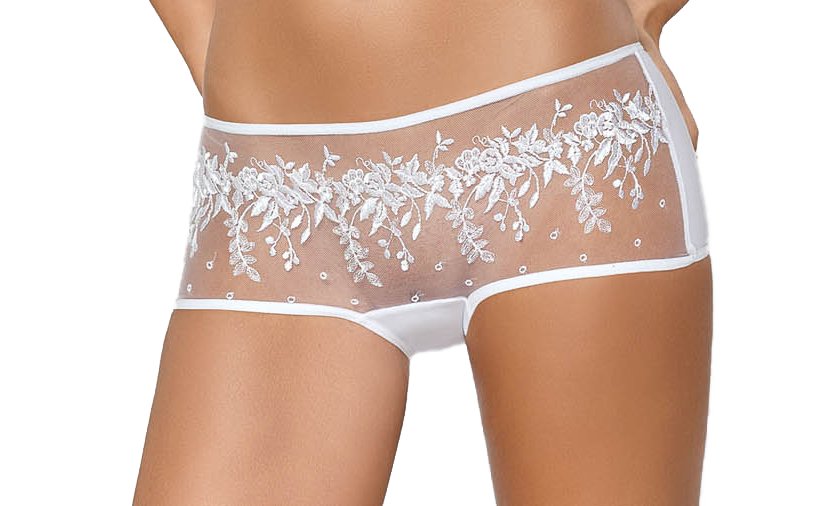 

Sari Komfortowe szorty z haftem *XL* Białe