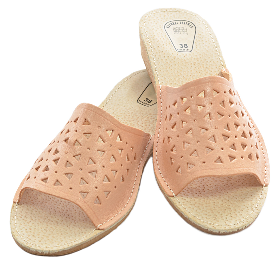 Pantofle Skórzane Korek Damskie Klapki *39* PL Rozmiar 39