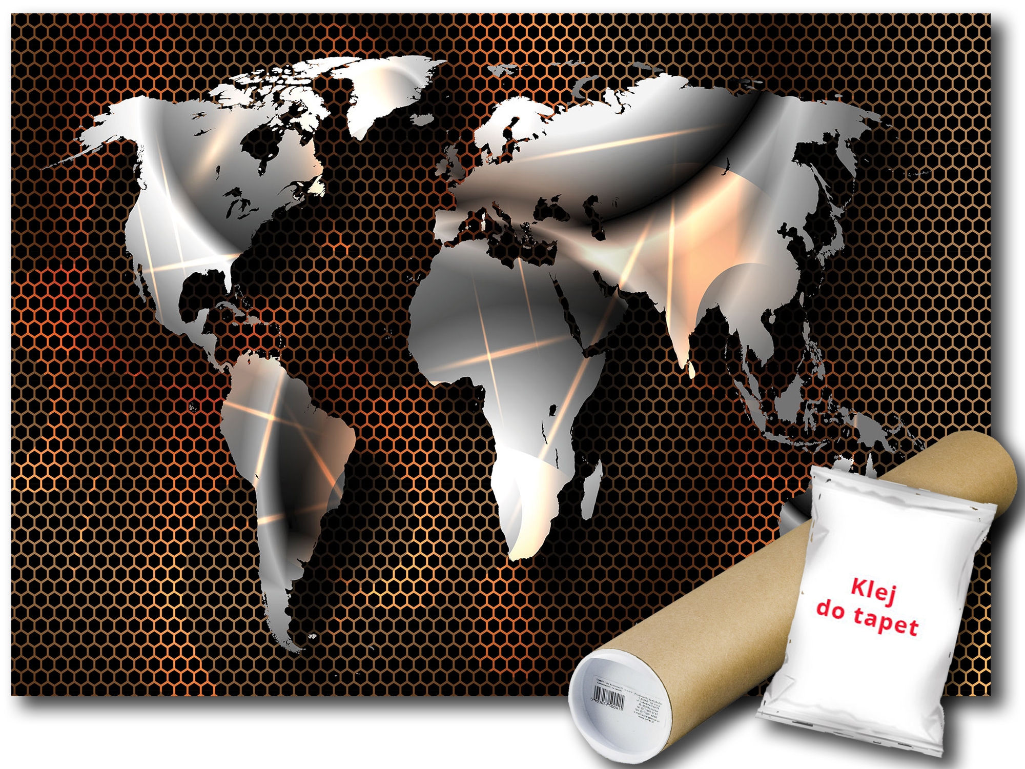 Fototapeta Flizelina Mapa Svet Metal 312x219