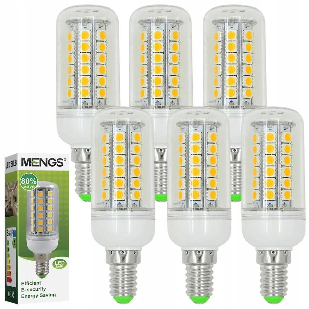 

Żarówka Led E14 7W=55W biały zimny 6 Sztuk